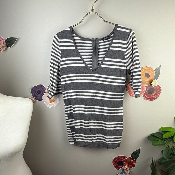 Express Sweaters - Express Blue and Gray Sweater with Zipper Back Set (2 Tops) - Size - Medium